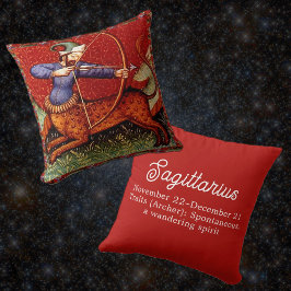Sagittarius Horoscope Zodiac Medieval Artwork Kudde