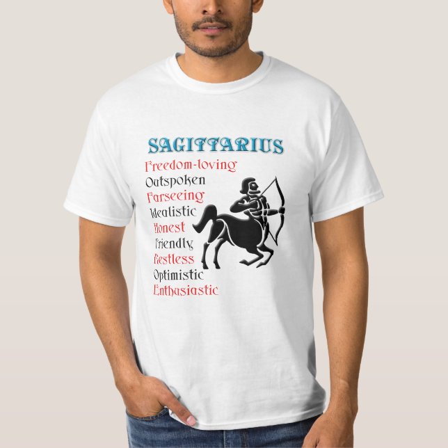 Sagittarius Horoscope Zodiac-tecken Tee (Framsida)