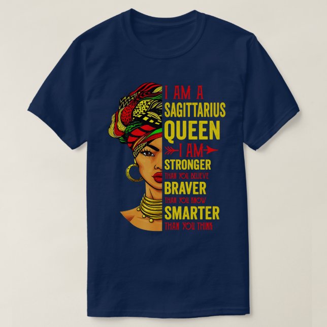 Sagittarius jag är starkare på Sagittarius födelse T Shirt (Design framsida)