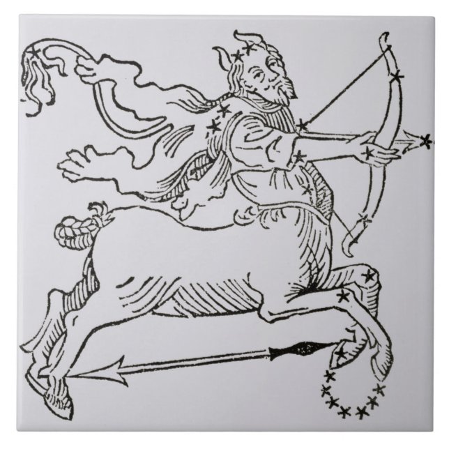 Sagittarius (kentauren) en illustration från kakelplatta (Framsidan)