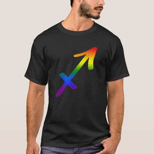 Sagittarius Lgbt Zodiac Sign Lgbt Rainbow Pride Ga T Shirt (Framsida)