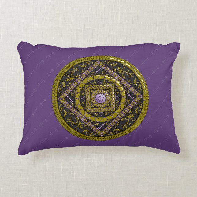 Sagittarius Mandala Accent Pillow Prydnadskudde (Framsidan)