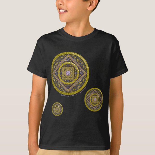 Sagittarius Mandala Barn och Baby Mörk Shirt Tee (Framsida)