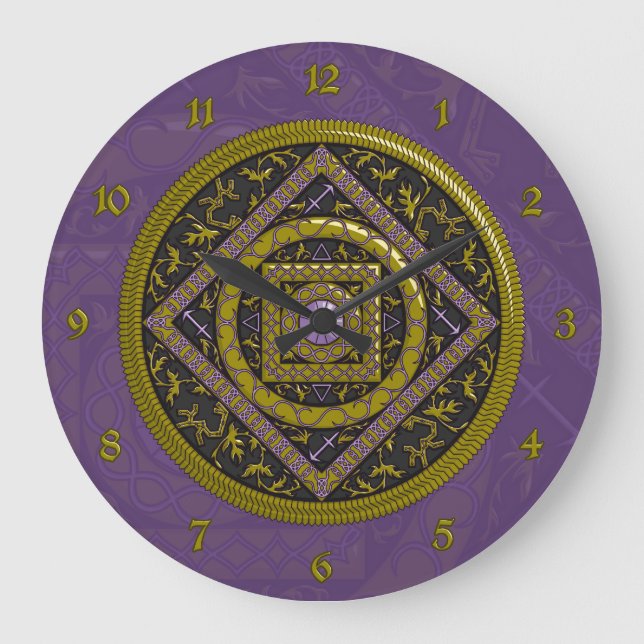 Sagittarius Mandala Clock Stor Klocka (Framsida)