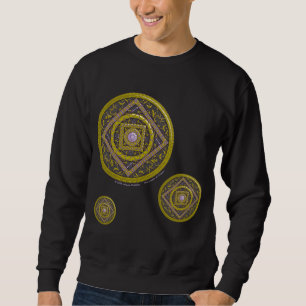 Sagittarius Mandala Manar Mörk Shirt Lång Ärmad Tröja