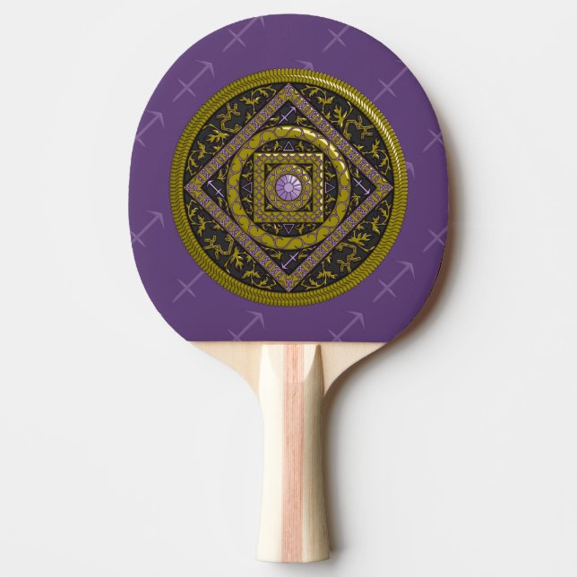 Sagittarius Mandala Ping Pong Paddle Pingisracket (Framsidan)