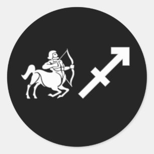 Sagittarius med symbol runt klistermärke