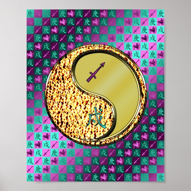 Sagittarius & Metall Hund Poster (Framsidan)