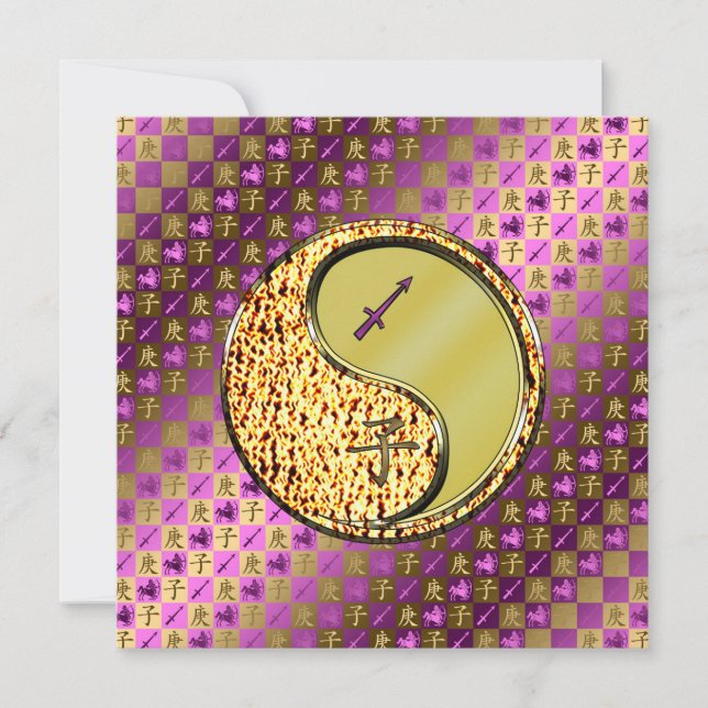 Sagittarius & Metall Råtta Kort (Framsida)