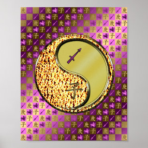 Sagittarius & Metall Råtta Poster