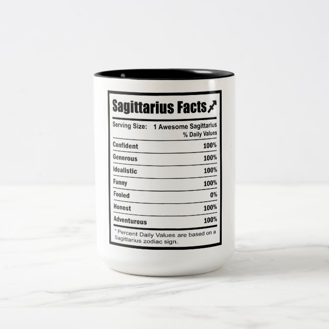 Sagittarius Nutrition Facts Två-Tonad Mugg (Center)