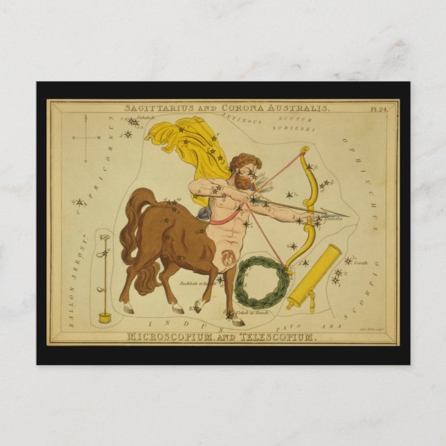 Sagittarius och Corona Australis, etc. Vykort (Framsida)