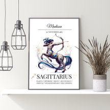 Sagittarius Personlig Elegant Zodiac Watercolor