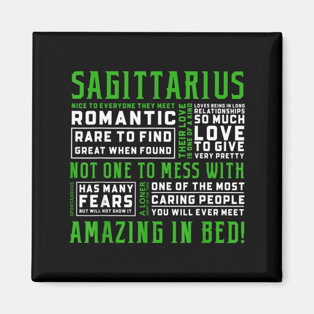 Sagittarius Personlighet Citat Astrologi Roligt Magnet (Framsidan)