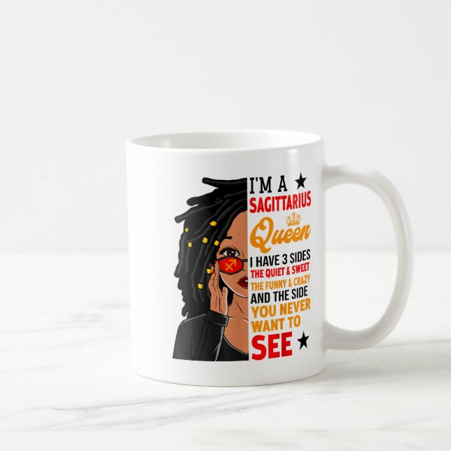 Sagittarius Queen African American Loc'd Woman Zod Kaffemugg (Höger)