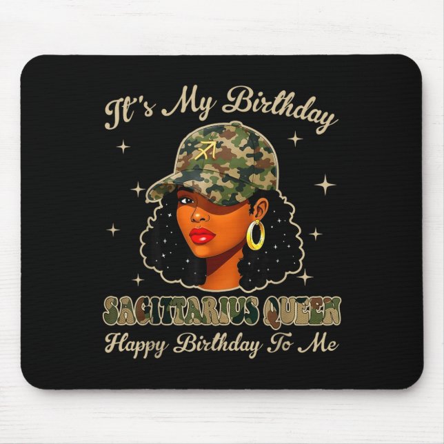 Sagittarius Queen Black Woman With Cap Camo Afro G Musmatta (Framsidan)