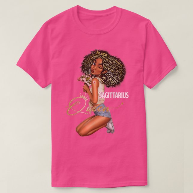Sagittarius Queen Sweet as Candy Birthday for Blac T Shirt (Design framsida)