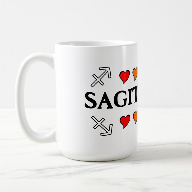 Sagittarius Rainbow Hearts Mugg (Vänster)