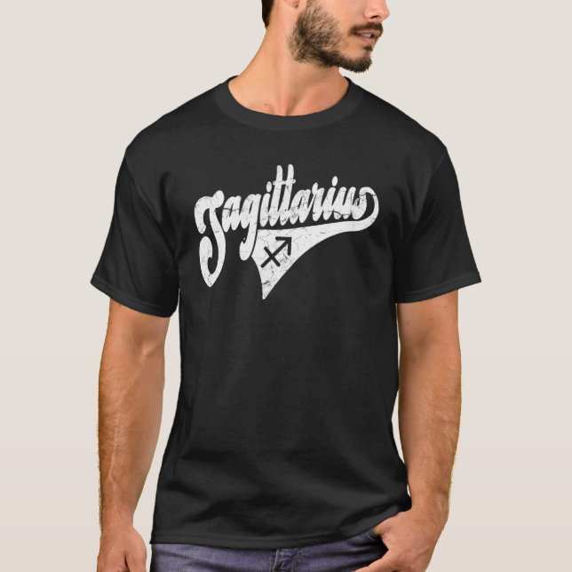 Sagittarius Retro Zodiac, Astrology, Horoscope, Sa T Shirt (Framsida)