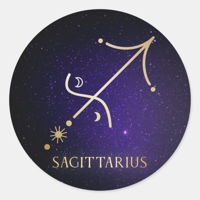 Sagittarius Runt Klistermärke (Framsida)
