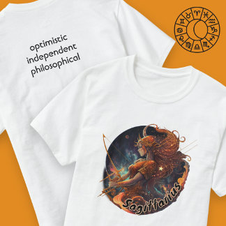 Sagittarius Rust Orange och Guld Watercolor Zodiac T Shirt
