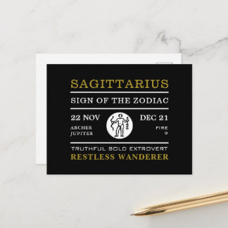Sagittarius Sign of the Zodiac, Astrological Vykort