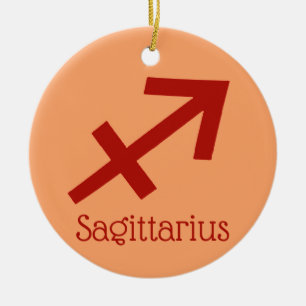 Sagittarius Sol Sign Zodiac Symbol Julgransprydnad Keramik