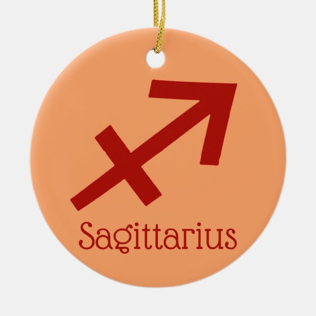 Sagittarius Sol Sign Zodiac Symbol Julgransprydnad Keramik (Framsidan)