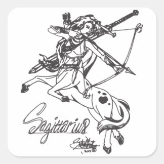 Sagittarius Square Sticker Lakan Sag Astrology Fyrkantigt Klistermärke