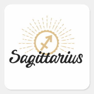 Sagittarius Starburst Symbol Fyrkantigt Klistermärke