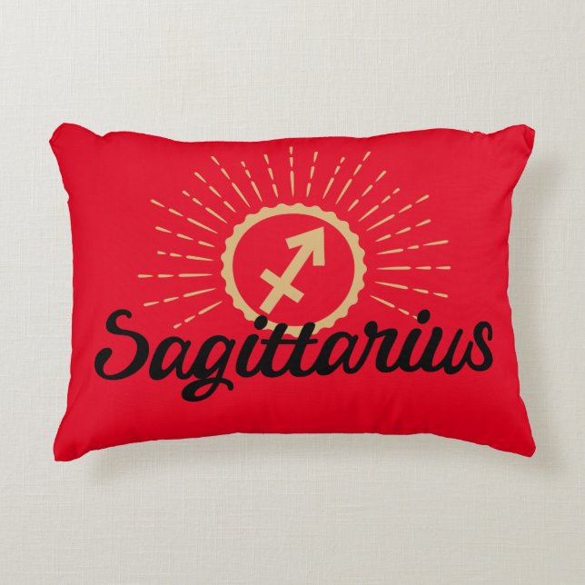 Sagittarius Starburst Symbol Prydnadskudde (Framsidan)