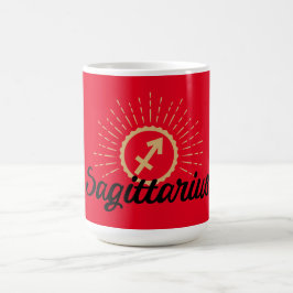 Sagittarius Starburst Symbol Red Kaffemugg