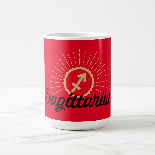 Sagittarius Starburst Symbol Red Kaffemugg (Center)