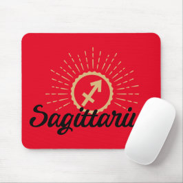 Sagittarius Starburst Symbol Red Mouse Pad Musmatta