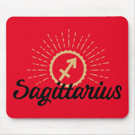 Sagittarius Starburst Symbol Red Mouse Pad Musmatta