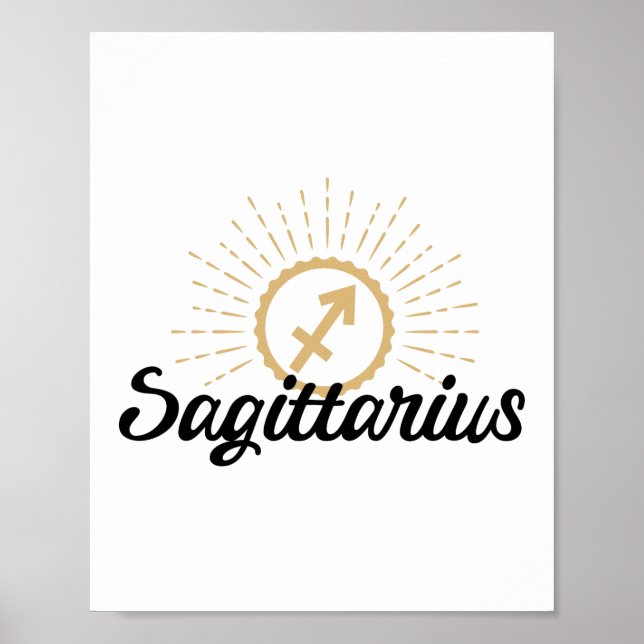 Sagittarius Starburst Zodiac Symbol Poster (Framsidan)