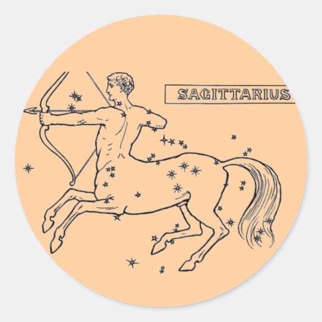 Sagittarius Sticker Runt Klistermärke (Framsida)