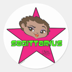 Sagittarius Stickers Runt Klistermärke