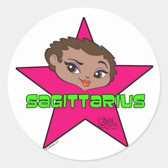 Sagittarius Stickers Runt Klistermärke (Framsida)
