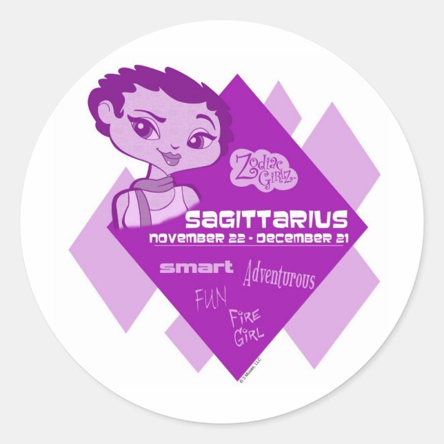 Sagittarius Stickers Runt Klistermärke (Framsida)