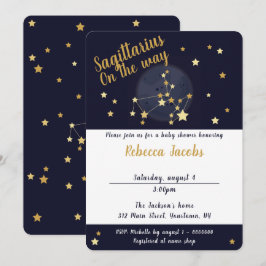 Sagittarius stjärntecken Baby Shower Inbjudan