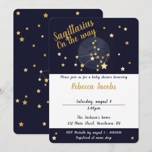 Sagittarius stjärntecken Baby Shower Inbjudan