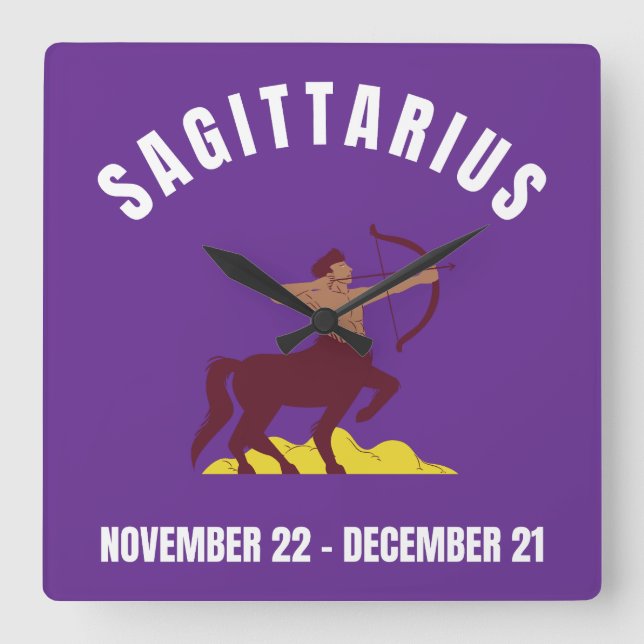 Sagittarius stjärntecken fyrkantig klocka (Framsida)