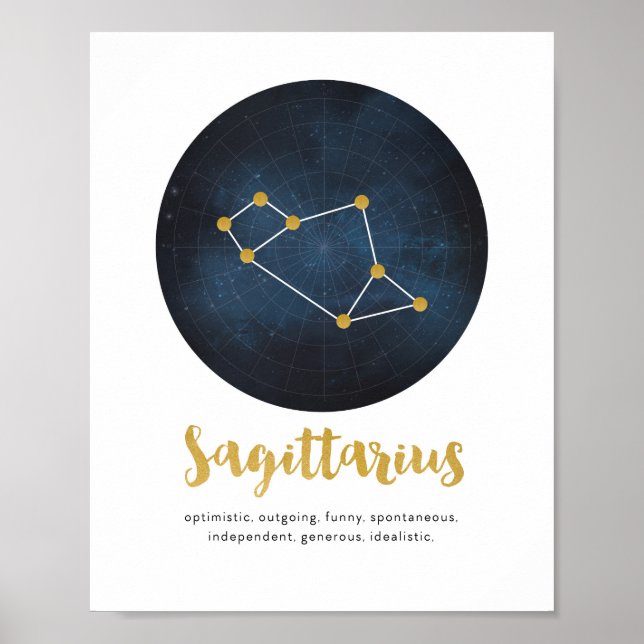 Sagittarius-stjärntecken Poster (Framsidan)