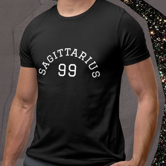 Sagittarius | Svart födelsedag T Shirt (Skapare uppladdad)