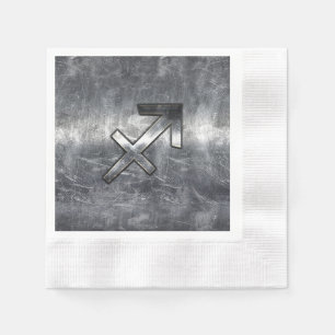 Sagittarius Symbol Grunge Distress Steel Stil Pappersservett