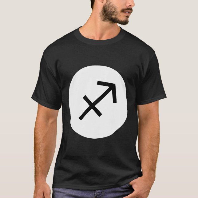Sagittarius Symbol - Mörk Tee (Framsida)