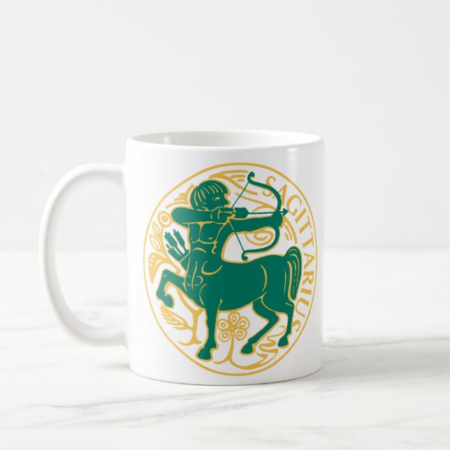 Sagittarius-tecken på Zodiac Kaffemugg (Vänster)