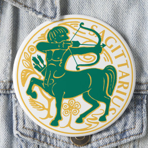 Sagittarius-tecken på zodiac på en knapp