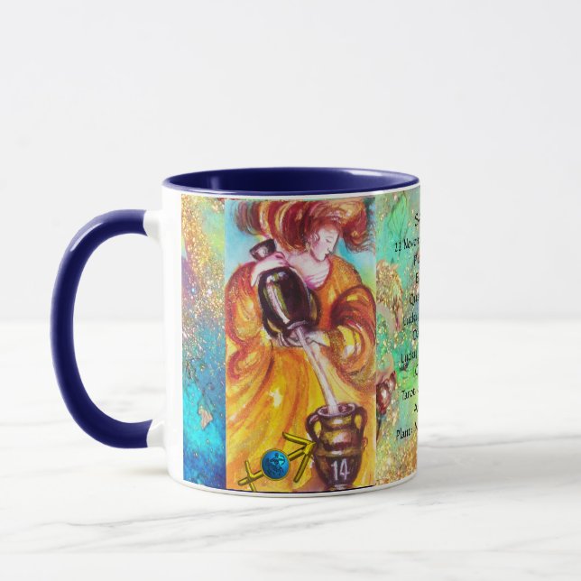 SAGITTARIUS,TEMPERANCE TAROT ZODIAC BIRTHDAY MUGG (Vänster)